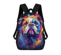 sinyumoney Colorful Bulldog Art Print-3 Mochila Escolar, Mochila De Día, Mochila De Negocios, Mochila Impermeable Para Libros Para Niñas, Niños Y Adolescentes 17inch