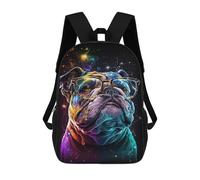 sinyumoney Colorful Bulldog Art Print-4 Mochila Infantil De 17 Pulgadas, Mochila Escolar Con Estampado 3D De Dibujos Animados Para Niños Y Adolescentes.