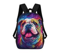 sinyumoney Colorful Bulldog Art Print-7 Mochilas Para Niños 17inch Mochila Escolar Mochila Escolar Impresa En 3D Para Niños De Primaria Y Secundaria
