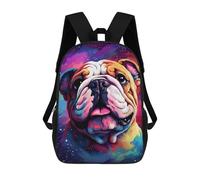 sinyumoney Colorful Bulldog Galaxy Art Print Mochilas Infantiles Mochila Escolar Impresa En 3D Para Niños Mochilas De Viaje Bolsas Para Libros Para Niños 17inch Mochila Escolar