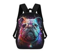 sinyumoney Colorful Bulldog Glasses Art Print Mochila Escolar Infantil Impresa En 3D Para Niños, Mochila De Viaje De Alta Capacidad, Mochilas Para Libros De 17 Pulgadas Para Niños