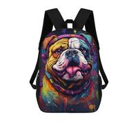 sinyumoney Colorful Bulldog Headphones Art Mochilas Para Niños 17inch Mochila Escolar Mochila Escolar Impresa En 3D Para Niños De Primaria Y Secundaria
