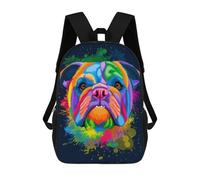 sinyumoney Colorful Bulldog Portrait -3 Mochilas Mochilas Infantiles Mochila Escolar Mochila Escolar Infantil Impresa En 3D Mochilas De Viaje De Moda Para Niños De Primaria Y Secundaria 17inch