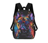 sinyumoney Colorful Bulldog Sunglasses Art Print-1 Mochilas Infantiles Mochila Escolar Impresa En 3D Para Niños Mochilas De Viaje Bolsas Para Libros Para Niños 17inch Mochila Escolar