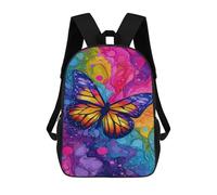 sinyumoney Colorful Butterfly Art Print-5 Mochila Escolar Grande Para Niños Para El Campus, Actividades Al Aire Libre, Viajes Y Deportes 17inch