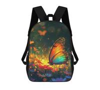 sinyumoney Colorful Butterfly Garden-1 Mochila Escolar Infantil De 17 Pulgadas, Impresa En 3D, Estilo Casual, Para Niños, Ideal Para Viajes, Como Mochila Escolar O Para Llevar Libros.