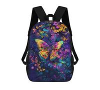 sinyumoney Colorful Butterfly Garden Mochila Escolar Infantil De 17 Pulgadas, Impresa En 3D, Estilo Casual, Para Niños, Ideal Para Viajes, Como Mochila Escolar O Para Llevar Libros.