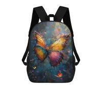 sinyumoney Colorful Butterfly Painting-1 Mochila Escolar Infantil De 17 Pulgadas, Mochila Escolar Impresa En 3D Para Niños De Primaria Y Secundaria