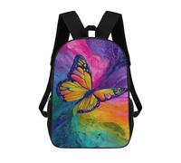 sinyumoney Colorful Butterfly Painting-3 Mochila Escolar Secundaria Informal Para Viajes, Mochilas Para La Escuela Secundaria, Para Acampar, Aventuras Al Aire Libre Y Viajes Diarios 17inch