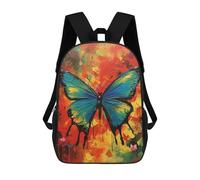 sinyumoney Colorful Butterfly Painting-4 Mochila Escolar Infantil De 17 Pulgadas, Mochila Escolar Impresa En 3D Para Niños De Primaria Y Secundaria