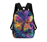 sinyumoney Colorful Butterfly Wallpaper Mochila Escolar Infantil De 17 Pulgadas, Mochila Escolar Impresa En 3D Para Niños De Primaria Y Secundaria