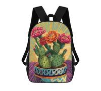 sinyumoney Colorful Cactus with Blooms Mochila Escolar Resistente Al Agua Para Ordenador Portátil: Perfecta Para Viajes, Trabajo Y Uso Diario 17inch