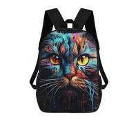 sinyumoney Colorful Cat Abstract Art Mochila Infantil, Mochila Escolar De Gran Capacidad Para Estudiantes, Mochila Para Libros, Mochila Para Niños, Niñas, Adultos Y Adolescentes 17inch