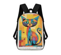 sinyumoney Colorful Cat Art Mochilas Escolares Ligeras Para Aeropuerto, Estudiantes Universitarios, Mochila Para La Escuela/trabajo/viajes 17inch