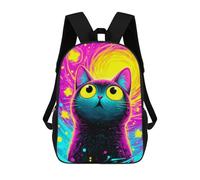 sinyumoney Colorful Cat Art Print-14 Mochila Escolar De 17 Pulgadas Impresa En 3D Mochilas Infantiles Mochila Genial Impresa En 3D Para Niños De Primaria Y Secundaria