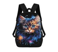 sinyumoney Colorful Cat Art Print 17inch Mochila Escolar Impresa En 3D Para Niños, Mochila Escolar Informal De Moda, Mochilas De Viaje Para Niños Y Estudiantes.