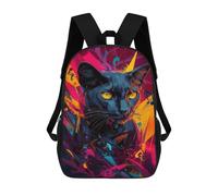 sinyumoney Colorful Cat Art Print -2 Mochila Escolar Impresa En 3D 17inch Mochila Escolar Infantil Mochilas De Viaje Mochila Informal De Moda Para Niños Y Estudiantes