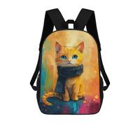 sinyumoney Colorful Cat Art Print -3 17inch Mochilas Escolares Impresas En 3D, Mochilas Escolares De Moda Para Niños De Primaria Y Secundaria