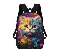 sinyumoney Colorful Cat Art Print Mochila Grande, Ligera E Informal Para El Campus, Actividades Al Aire Libre, Viajes Y Deportes 17inch