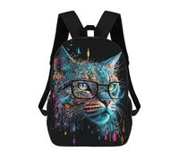 sinyumoney Colorful Cat Glasses Art Print-1 Mochila Escolar Grande Resistente Al Agua Para Portátil Para La Escuela/trabajo/viajes 17inch