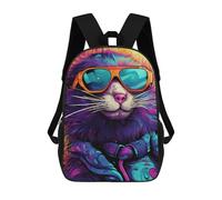sinyumoney Colorful Cat in Sunglasses Mochila Infantil Escolar Para Niños Con Estampado 3D De Dibujos Animados, Mochila Escolar Para Estudiantes, Mochila Para Portátil Para Niños Y Niñas 17inch