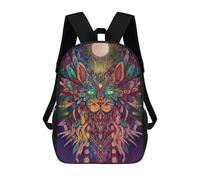 sinyumoney Colorful Cat Mandala Artwork Mochila De Peluche Con Dibujos Animados, Mochila 3D Para Niños, Bolsa Escolar, Idea De Regalo De Cumpleaños Para Niños Y Niñas 17inch