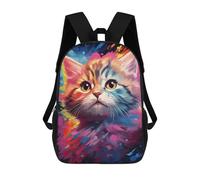 sinyumoney Colorful Cat Painting Artwork Mochila Mochila Informal Para El Día A Día, Para La Escuela, El Trabajo Y Los Viajes Para Hombres, Mujeres Y Adolescentes 17inch