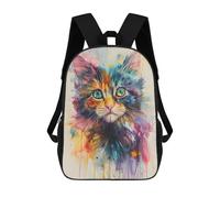 sinyumoney Colorful Cat Painting Mochila Escolar Impresa En 3D Mochilas Informales Para Niños Mochila Escolar Impresa En 3D Para Niños De Primaria Y Secundaria 17inch