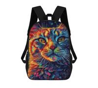 sinyumoney Colorful Cat Portrait-1 17inch Mochila Escolar Impresa En 3D Para Niños, Mochila Escolar Informal De Moda, Mochilas De Viaje Para Niños Y Estudiantes.
