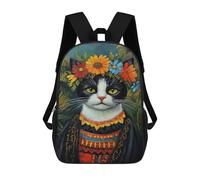 sinyumoney Colorful Cat Portrait Painting-9 Mochila Escolar Ligera Mochila Escolar De Día Mochila Para Libros Para La Universidad Para Acampar Aventuras Al Aire Libre Y Viajes Diarios 17inch