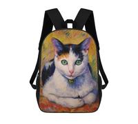 sinyumoney Colorful Cat Portrait Painting Mochila Escolar Para La Escuela Secundaria, Preparatoria, Universidad Y Viajes Para Niños/niñas/adolescentes 17inch