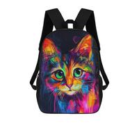 sinyumoney Colorful Cat Portrait Painting Mochilas Para Niños Mochila Escolar Mochila Escolar Impresa En 3D Para Niños Estudiantes De Primaria Y Secundaria 17inch