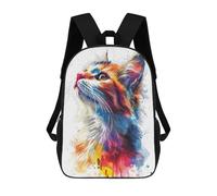sinyumoney Colorful Cat Watercolor Mochila Escolar Infantil Impresa En 3D Para Niños, Mochilas De Viaje De Alta Capacidad, Bolsas Para Libros, Mochila Escolar Infantil 17inch