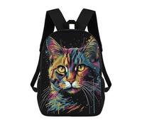 sinyumoney Colorful Cat With Drips Mochila Escolar Infantil Impresa En 3D Para Niños, Mochilas De Viaje De Alta Capacidad, Bolsas Para Libros, Mochila Escolar Infantil 17inch