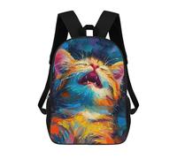 sinyumoney Colorful Cat Yawning Painting Mochilas Impresas En 3D Para Niños, Mochila Escolar, Mochila Informal Para Exteriores, Mochila Informal De Moda Para Niños, Lindas Bolsas De Viaje 17inch