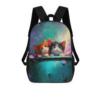 sinyumoney Colorful Cats in Flower Pot Mochila Escolar Para Institutos De Secundaria Mochila Informal - Perfecta Para Viajes, Trabajo Y Uso Diario 17inch