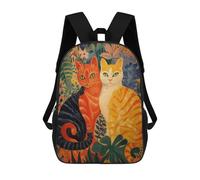 sinyumoney Colorful Cats in Garden Mochila Escolar, Mochila De Viaje Para La Universidad, Mochilas Para Niñas Y Adolescentes 17inch