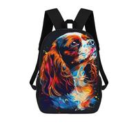 sinyumoney Colorful Cavalier King Charles Spaniel Art-2 Mochila Escolar Infantil Impresa En 3D Para Niños, Mochila De Viaje De Alta Capacidad, Mochilas Para Libros De 17 Pulgadas Para Niños