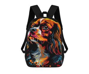 sinyumoney Colorful Cavalier King Charles Spaniel Art Print Mochila Escolar Grande Resistente Al Agua Para Portátil Para Niñas Y Adolescentes 17inch