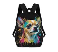 sinyumoney Colorful Chihuahua Art Print-3 Mochila Escolar Grande Para Niños Para El Campus, Actividades Al Aire Libre, Viajes Y Deportes 17inch