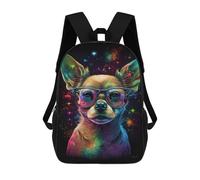 sinyumoney Colorful Chihuahua Glasses Art Print Mochilas Infantiles Mochila Escolar Impresa En 3D Para Niños Mochilas De Viaje Bolsas Para Libros Para Niños 17inch Mochila Escolar