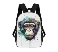 sinyumoney Colorful Chimpanzee Portrait Art Print Mochila Escolar Infantil De Moda Informal Mochilas Infantiles Impresas En 3D Mochila Grande Para Niño 17inch