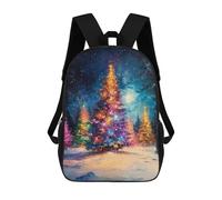 sinyumoney Colorful Christmas Tree Night Scene -1 17inch Mochilas Escolares Impresas En 3D, Mochilas Escolares De Moda Para Niños De Primaria Y Secundaria