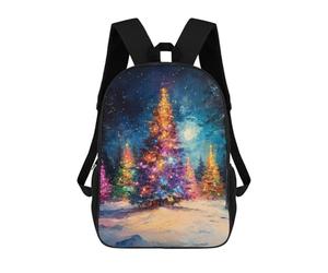 sinyumoney Colorful Christmas Tree Night Scene -1 17inch Mochilas Escolares Impresas En 3D, Mochilas Escolares De Moda Para Niños De Primaria Y Secundaria