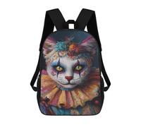 sinyumoney Colorful Clown Cat Art Print-1 Mochila Escolar Informal Para El Día A Día, Para La Escuela, El Trabajo Y Los Viajes Para Hombres, Mujeres Y Adolescentes. 17inch