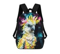 sinyumoney Colorful Cockatoo Portrait Mochila Escolar Infantil Impresa En 3D Para Niños, Mochila De Viaje De Alta Capacidad, Bolsas Para Libros, Mochila Escolar Infantil 17inch