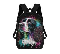 sinyumoney Colorful Cocker Spaniel Art Print-2 Mochila Escolar Resistente Al Agua Para Ordenador Portátil Para La Escuela/trabajo/viajes 17inch