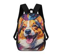 sinyumoney Colorful Corgi Art Print Mochilas Infantiles Mochila Escolar Impresa En 3D Para Niños Mochilas De Viaje Bolsas Para Libros Para Niños 17inch Mochila Escolar