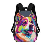 sinyumoney Colorful Corgi Dog Animals Mochila Escolar Para Niños, Mochila Escolar Impresa En 3D Para Estudiantes De Primaria Y Secundaria 17inch