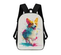 sinyumoney Colorful Corgi Dog Watercolor Painting Mochila Escolar Impresa En 3D Para Niños, Mochila Escolar, Mochilas De Viaje, Bolso Informal De Moda Para Niños Y Estudiantes 17inch